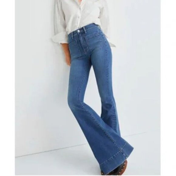 Veronica Beard Sheridan Exaggerated Flare jeans Airway wash size 29 bell bottom - Picture 1 of 7